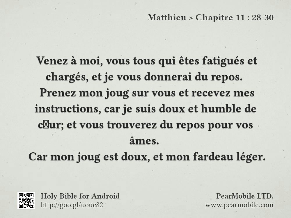 Matthieu, Chapitre 11:28-30